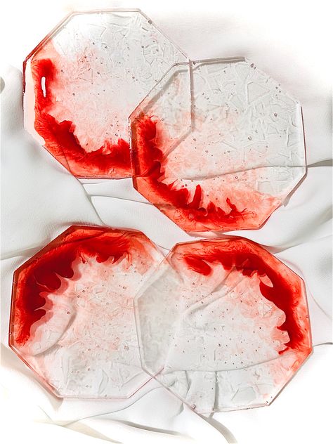 Red Resin Coasters, Epoxy Resin Coasters, Resin Coasters, Epoxy Resin Art, Resin Artwork, Epoxy Floor, Diy Resin Crafts, Diy Resin, Woodworking Wood