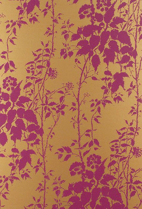 Florence Broadhurst - Floral 100 Damson Wallpaper Rhythm Art, Florence Broadhurst, Parisian Decor, Floral Toile, Print Design Art, Desktop Wallpaper Pattern, Batik Art, How To Hang Wallpaper, Pretty Backgrounds