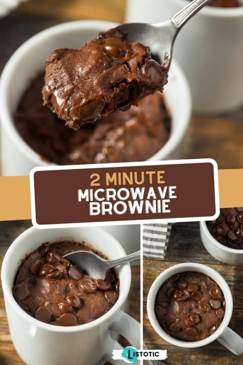 Must try 2 minute brownie in a mug recipe. The BEST brownie in a mug dessert! Brownie In A Mug Recipe, Easy Microwave Desserts, Best Mug Cake, Mug Treats, Mug Brownie Recipes, Mug Dessert Recipes, Microwave Desserts, Microwave Brownie, Microwave Mug Cake