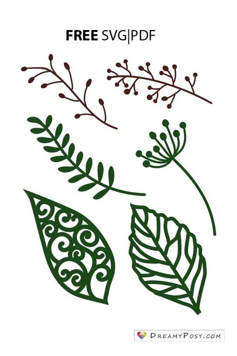 Paper flower leaves, leaves templates for free Yule Inspiration, Cafe Logos, Free Paper Flower Templates, Rose Template, Vinyle Cricut, Giant Roses, Idee Cricut, Paper Daisy, Paper Leaves