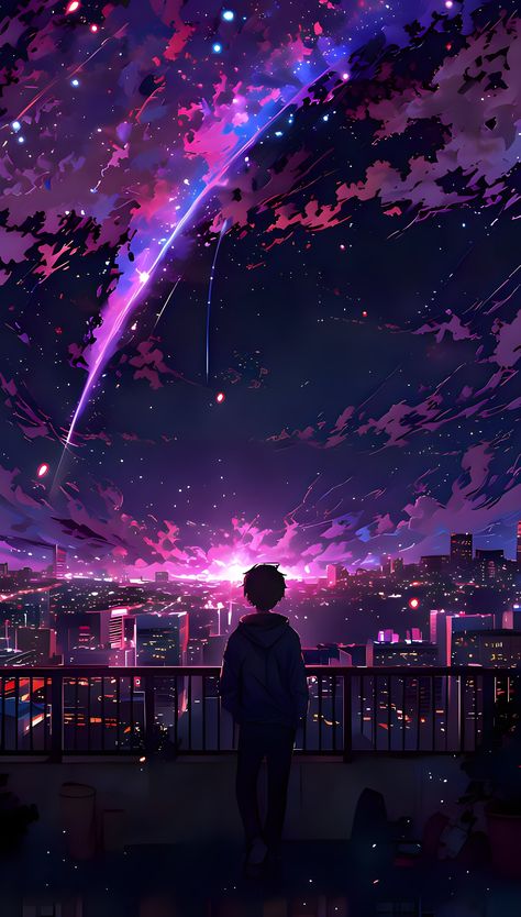 Anime City, 2160x3840 Wallpaper, Dreamy Artwork, Widescreen Wallpaper, Aesthetic Wallpaper Iphone, Cool Wallpapers Cartoon, Dark Art Illustrations, Anime World, Sky Art