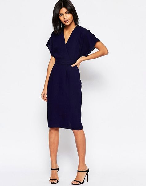 Image 1 of ASOS Obi Wrap Dress Petite Wrap Dress, Wrap Dress Outfit, Quoi Porter, Mesh Bodycon Dress, Maxi Robes, Work Attire, Latest Fashion Clothes, Online Womens Clothing, Classy Outfits