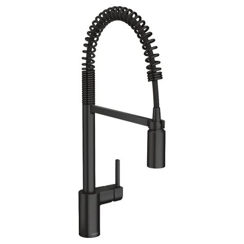 Moen Align, Kitchen Sinks And Faucets, Faucets Ideas, Smart Faucet, Touchless Kitchen Faucet, Black Kitchen Faucet, Kitchen Faucet With Sprayer, Galley Kitchens, Pull Out Faucet