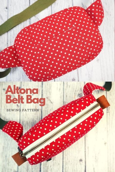 Altona Belt Bag sewing pattern. This is a combo bag and purse and it has some built-in card slots plus a handy coin pocket so that you really can leave all of your other bags and wallets at home. This is one of those little bags (pouches?) that slings low around the hips and provide a secure and hands-free carriage of our essentials. Fanny pack sewing pattern. Bum bag sewing pattern. SewModernBags Belt Bag Sewing Pattern Free, Lululemon Belt Bag Sewing Pattern, Lululemon Belt Bag Pattern, Free Accessory Sewing Patterns, Diy Lululemon Belt Bag, Belt Bag Diy Sewing Projects, Free Belt Bag Pattern, Sew Belt Bag, Diy Belt Bag Pattern Free