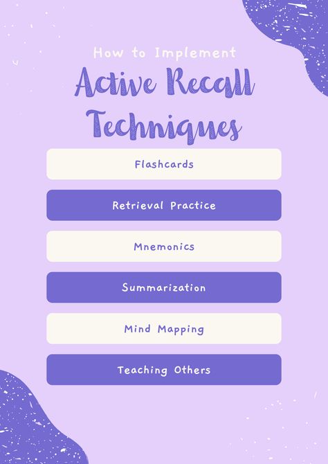 How to Implement Active Recall Techniques
Activate your learning potential with these actionable steps for implementing active recall techniques! From creating flashcards to summarizing content in your own words, discover how to engage your memory effectively. Say goodbye to passive studying and hello to active learning that yields results. 🌟📚 How To Do Active Recall, Retrieval Practice, Active Learning Strategies, Active Recall, Active Learning, Effective Study Tips, Exams Tips, Study Techniques, Study Schedule