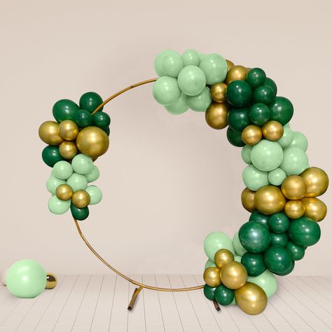 120 Pack Assorted Gold Green DIY Balloon Garland Kit, Latex Party Balloon Arch Decorations - Gold / Hunter Emerald Green / Sage Green Balloon Arch Decorations, How To Make Balloon, Small Balloons, 5 Balloons, Green Themed Wedding, Green Diy, Balloon Display, Arch Decoration, Balloon Stands