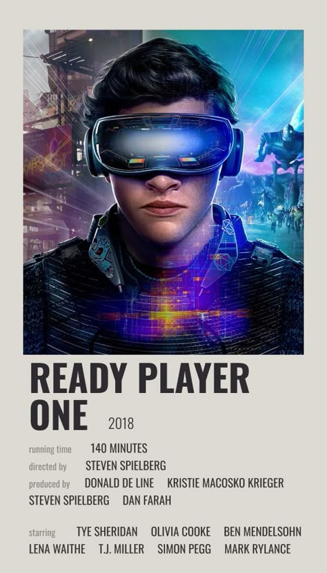 Ready Player One (2018) minimal movie poster Ready Player One Poster, Bullet Journal Netflix, Ready Player One Movie, Polaroid Movie Poster, Minimalist Music, Iconic Movie Posters, Film Posters Minimalist, Epic Movie, Minimalist Movie Poster