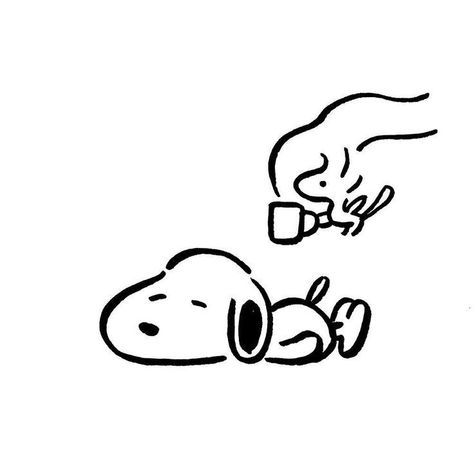 Snoopy Drinking Coffee, Cute Coffee Drawings, Snoopy Png, Snoopy Coffee, Snoopy Drawing, Snoopy Tattoo, Even If, Drawing Png, Happy Stuff