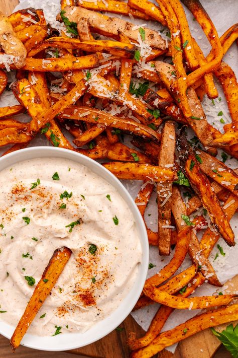 Sweet Potato Sauce, Air Fryer Sweet Potato Fries, Fried Hot Dogs, Crockpot Chicken Thighs, Yummy Fries, Air Fryer Baked Potato, Spicy Dipping Sauce, Spicy Seasoning, Pot Roast Slow Cooker