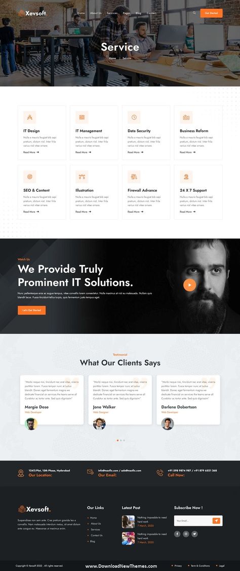 Xevsoft - Digital & It Solutions HTML Template is a responsive premium HTML Template appears to be a well-rounded option for creating a professional website for IT solutions, digital agency, technology, cyber security, software company, consulting services and any related business. This template comes with 3 different homepage layouts and 11+ inner pages that are designed to showcase your service and other important information to download now & live preview click on image 👆 Business Website Layout, Business Consulting Website, It Company Website, Figma Website Design, Figma Website, About Us Page Design, Simple Website Design, Landing Page Ui, Consulting Website