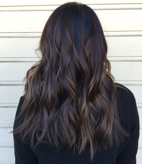 Black and Dark Brown Balayage Coffee Brown Hair, Dark Brown Hair Balayage, Light Brown Balayage, Dark Brown Balayage, Brown Hair Shades, Black Hair Balayage, Brown Ombre Hair, Balayage Hair Dark, Hair Color Light Brown