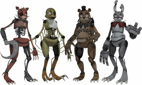 FNAF Drawkill Bonnie, Chica, Foxy and Freddy on Deviantart Drawkill Animatronics, Fnaf Horror Art, Drawkill Fnaf, Fnaf Nightmare, Stairs Indoor, Fnaf Horror, Fnaf Fan Games, Fnaf Oc, Beast Creature