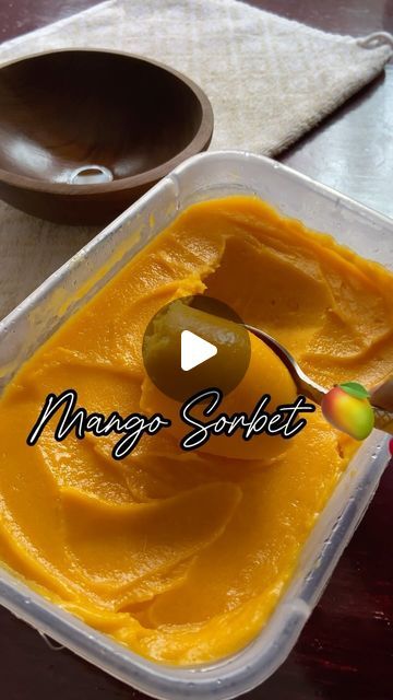 Mango Sorbet Recipe, Healthy College, Mango Dessert, Instagram Recipes, Mango Sorbet, Mango Recipes, Freezing Cold, Cling Film, Don't Judge Me