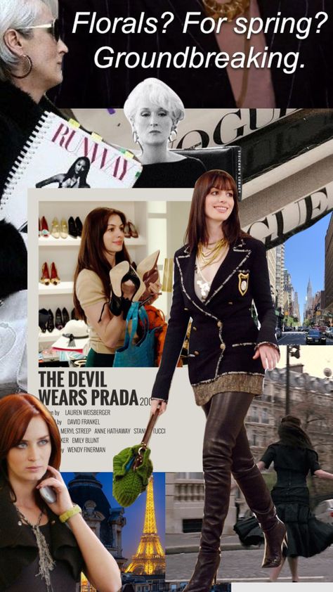 Love this movie #thedevilwearsprada #aesthetic #annehathaway #merylstreep #moodboard #aesthetic #movie #moviequote Andy Devil Wears Prada Outfits, Devils Wear Prada, Devil Wears Prada Miranda, The Devil Wears Prada Quotes, The Devil Wears Prada Poster, Devil Wears Prada Outfits, Audrey Hope, Prada Aesthetic, Fashion Journalism