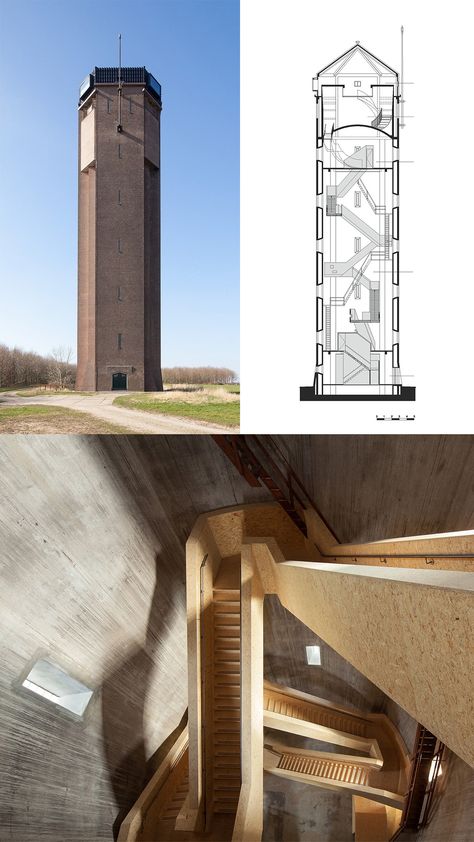 Tower Stairs, Watertower Architecture, Watching Tower Architecture, Tower Architecture Design, Water Tower Renovation, Watch Tower Design, Water Tower Architecture, Architecture Tower, Stone Tower