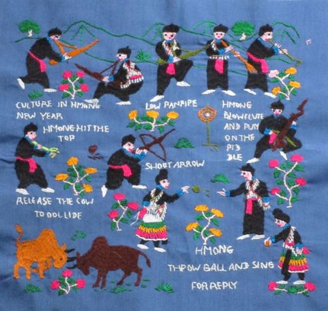 Hmong New Year Hmong Aesthetics, Hmong New Year, Hmong Culture, Paj Ntaub, Animal Embroidery, Cute Wallpapers, Art Ideas, Embroidery, History