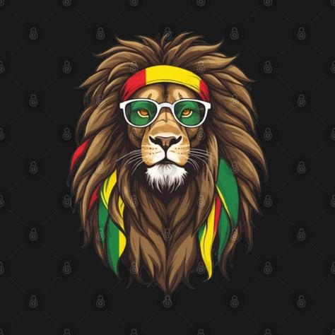 Check out this awesome 'Rasta+LION+in+Jamaican+Colors+With+Glasses.' design on @TeePublic! Jamaican Colors, Den Designs, Lion's Den, Glasses Design, Rasta Lion, Lion Tshirt, Lion Design, Music Humor, Lady Biker