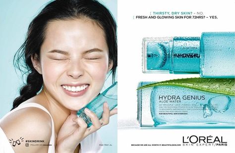 ASIAN MODELS BLOG: Ad Campaign Xiao Wen Ju, Makeup Layout, Cosmetics Advertising, Skin Drinks, Beauty Ad, Beauty Companies, Professional Skin Care Products, Cosmetic Design, L Oreal