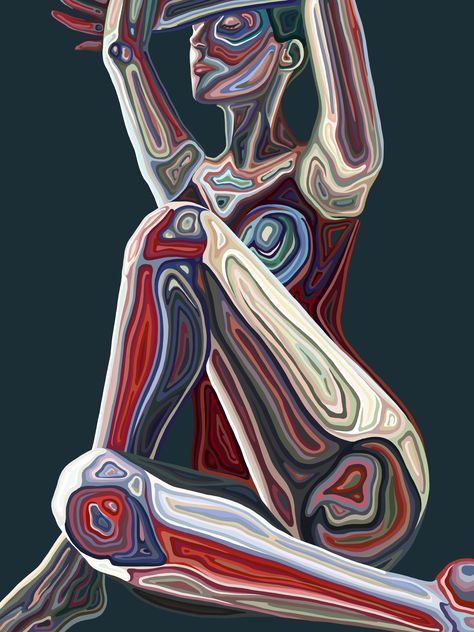 Women Body Illustration, Body Illustration Art, Painting On Body, Human Body Illustration, Human Body Painting, Movement Illustration, Visual Art Ideas, Movement In Art, Energy Movement