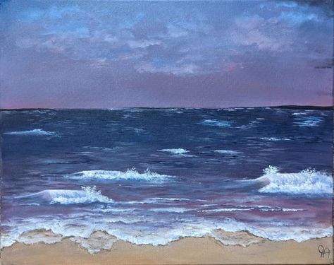 Purple Ocean Wallpaper, Purple Ocean Painting, Amethyst Ocean, Moonlight Ocean Painting, Gloomy Ocean Painting, Purple Ocean, Color Wave, Ocean Painting, Unique Words