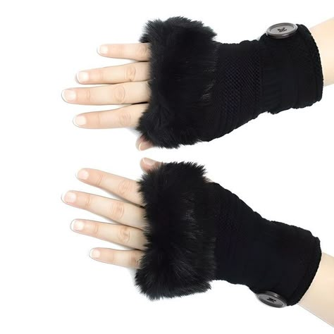 Black Fur Gloves, Fur Gloves, Dream Clothes, Not Mine, Arm Warmers, Cool Outfits, Gloves, Fashion Inspo, Cute Outfits