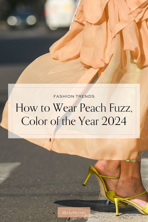 Elevate your fashion game with Pantone's Color of the Year 2024 - Peach Fuzz! Dive into our blog post for ideas to style this trendy hue. Pantone Peach Fuzz Outfit, Peach Fuzz Fashion 2024, Peach Fuzz Outfit Ideas, Apricot Outfit Ideas, Peach Color Combinations Outfit, Apricot Color Outfit, Peach Outfits For Women, Peach Fuzz Pantone 2024, Peach Sweater Outfit