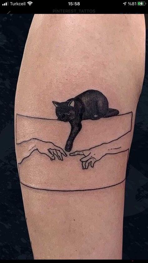 2 Black Cat Tattoo, Two Black Cats Tattoo, Odd Tattoos Unique, Cute Cat Tattoo Simple, Cat Tattoos Simple, Cute Black Cat Tattoo, Mini Cat Tattoo, Tatoos Cat, Simple Hippie Tattoos