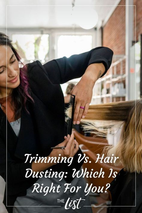 While you may have heard about trimming before, the same probably cannot be said for the term "hair dusting." What exactly is dusting and how is it different from trimming? Which form of getting rid of frayed ends is right for you? #hair #haircaretips #haircare #haircut Vs Hair, Trim Your Own Hair, Hair Dusting, Hair Trim, Split Ends, Be Better, Hair Care Tips, The List, Hair Hair