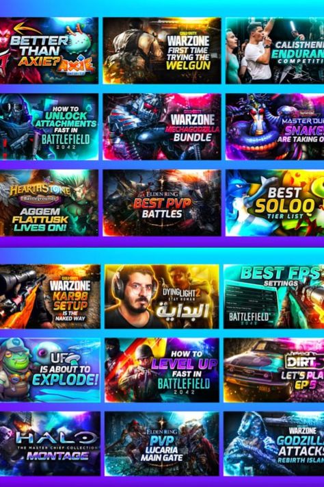 Gaming Thumbnail, Thumbnails Youtube Background, Graphic Design Posters Layout, Youtube Thumbnail Design, Youtube Banner Design, Banner Design Inspiration, Youtube Banner Template, Youtube Success, Craft Eyes