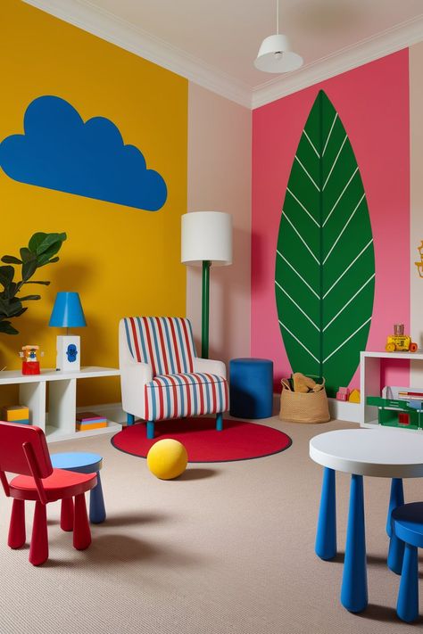 eclectic kids room Nursery Primary Colors, Primary Color Nursery Ideas, Color Nursery Ideas, Primary Color Nursery, Gamers Room, Color Nursery, Eclectic Kids Room, Garden School, Nice Room