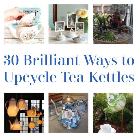 Hello, DIYers! Today we are talking about fun upcycle projects that you can make using tea kettles! If you have some extras laying around or you found a good deal when thrifting, then try this! Tea Kettle Chandelier  This is so unique and interesting! Found Pinterest  Tea Kettle Planter  Give this a try! Found Super […] The post 30 Brilliant Ways to Upcycle Tea Kettles appeared first on DIY Projects by Big DIY Ideas. Old Tea Pots Ideas, Teapots In The Garden, Tea Pot Crafts Diy Ideas, Repurposed Tea Pots, Upcycle Teapot, Teapot Crafts Projects Ideas, Old Tea Cups Ideas, Tea Cup Chandelier, Teapot Birdhouse