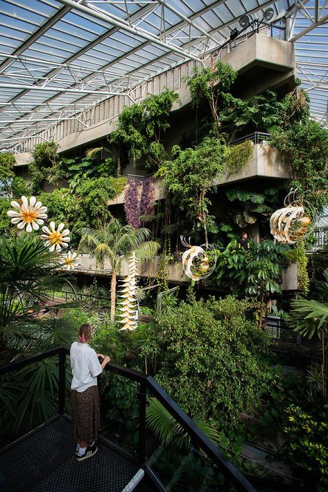 Barbican Conservatory, Wooden Pavilion, Industrial Garden, Organic Sculpture, The Barbican, Urban Nature, Modern Crafts, Green City, Fantasy Art Landscapes