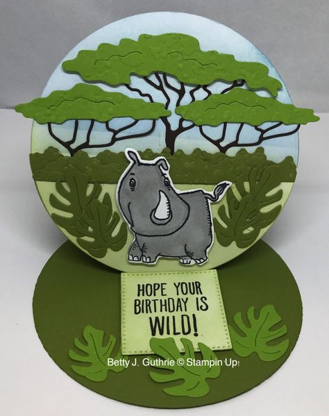 Rhino Ready, Rhino Animal, Party Blowers, Fundraising Event, Birthday Stamps, Little Monkeys, Fancy Folds, Fundraising Events, Stamping Up Cards