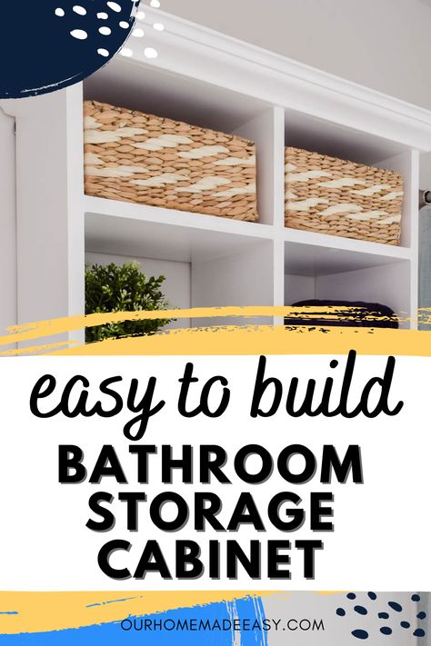 Above Toilet Storage Cabinet Diy, How To Build A Bathroom Cabinet, Diy Bathroom Wall Cabinet, Bathroom Wall Cabinet Ideas, Bathroom Wall Storage Ideas, Diy Bathroom Storage Cabinet, Diy Bathroom Cabinet, Diy Bathroom Wall, Cabinet Above Toilet