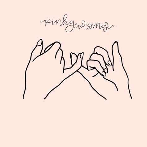 Pink Promise Drawing, Pink Promise Tattoo, Pinky Promise Tattoo, Hand Outline, Promise Tattoo, Bff Tattoos, Friendship Tattoos, Pop Art Canvas, Bar Code