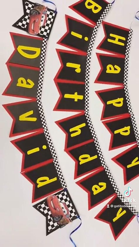 Diy Cars Birthday Party Decorations, Cars Decorations Party, Cars Theme Birthday Party Decorations, Mcqueen Birthday Party Decoration, Cars Birthday Banner, Flash Banner Design, Blaze Birthday, Cars Birthday Party Decorations, Cars Birthday Invitations