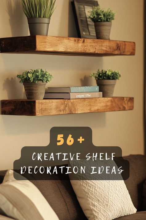 Add a personalized touch to your shelves with 56 unique decoration ideas that reflect your style and interests 🎨. These options incorporate meaningful items, quirky objects, and creative themes to make your shelves stand out. Want to create a unique display in your living room? Click to explore all the unique ideas! #UniqueShelves #PersonalizedDecor #MeaningfulItems #QuirkyObjects #CreativeThemes #LivingRoomDesign #StandoutShelves Accent Wall Shelving, 3 Floating Shelves Arrangement, Decorating Large Living Room Wall, Shelf Decoration Ideas, Quirky Objects, Unique Decoration Ideas, Exterior House Lights, Decorate Shelves, Wall Shelves Living Room