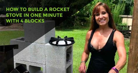 How To Build A Rocket Stove In One Minute With 4 Blocks Rocket Stove Plans, Build A Rocket, Mass Heater, Rocket Mass Heater, Diy Rocket, Rocket Stove, Rocket Stoves, Fire Features, Soil Improvement