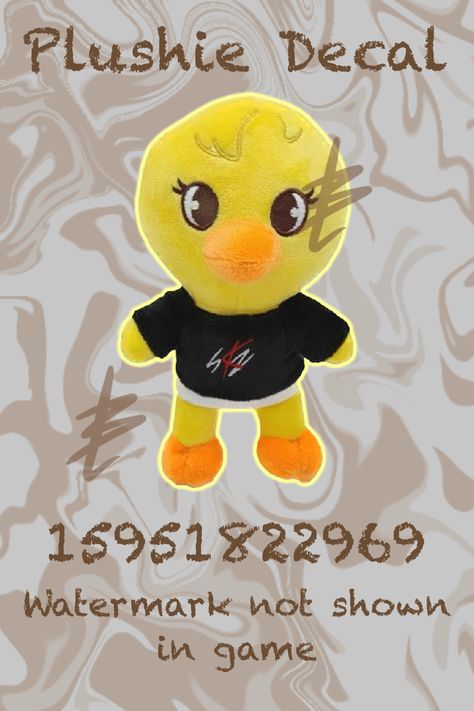 Plushie Decal! Let me know if the code does not work properly. Bloxburg Decals Codes Plushies, Bloxburg Ids, Japanese Tatto, Bloxburg Mansion, Decals Bloxburg, Roblox Decals, Decals Codes, Kids Decals, Bloxburg Decals Codes Wallpaper