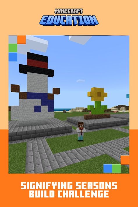 Minecraft snowman, sunflower, and character Minecraft Activities, Minecraft Education, Science Lesson, Science Lessons, New Season, The Magic, Minecraft, Science, Education