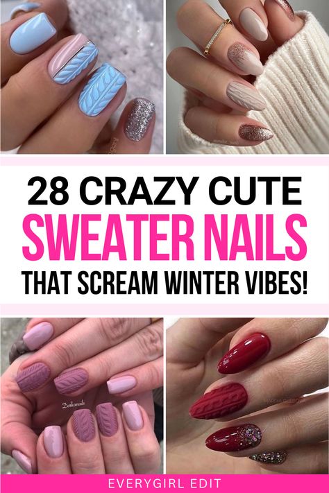 sweater nails, sweater nail designs, sweater nail ideas, sweater nail inspo, sweater nail art, sweater nails 2025, sweater nail designs 2025. Diy Sweater Nails Tutorial, Sweater Plaid Nails, Sweater Dip Nails, Short Square Sweater Nails, Plaid And Sweater Nails, January Sweater Nails, Sweater Winter Nails, Winter Skittle Nails, Gray Sweater Nails