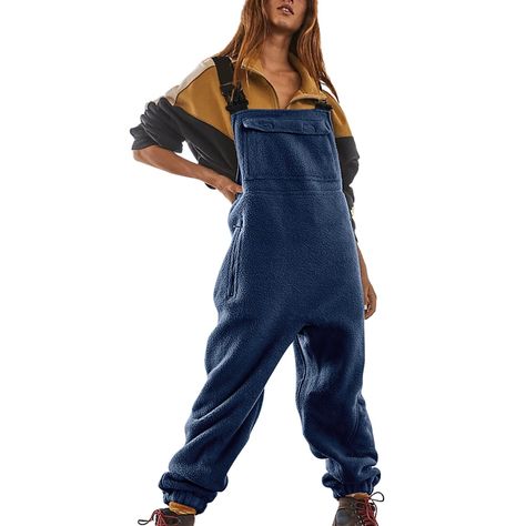 PRICES MAY VARY. Sherpa Overalls: Adjustable suspender straps, front zipper pouch pocket, zipper pockets on legs and back, tapered legs, ankle-length, slouchy fit, buckle closure.womens fuzzy fleece jumper sleeveless one piece overall bib outfits made with soft fleece material, super warm and comfortable to wear in cold days Features: Sleeveless jumpsuits,front zipper pouch pocket, zipper pockets on legs, back pockets, adjustable elastic straps with buckle closures,covered elastic cuffs. Style: Sherpa Overalls, winter overalls for women made of polyester, soft, warm,you will have a comfortable day when you wear this autumn winter jumpsuit with pockets for women Match: Sherpa Overalls, rompers is great pair with your sweater pullovers, sweatshirts, sneakers, puffer vest, puffer jackets in f Warm Overalls, Fleece Overalls, Comfortable Work Clothes, Kids Dress Shoes, Womens Jumpsuits Casual, Fleece Jumper, Jumpsuit Casual, Thermal Leggings, Loose Outfit