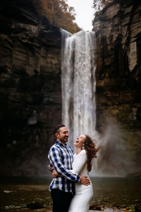 Waterfalls Couple Photography, Washington Oaks Engagement Pictures, Taylors Falls Engagement Photos, Toccoa Falls, Minnehaha Falls Engagement Photos, Lake Minnewanka Engagement, Finger Lakes Ny, Cap And Gown, Fall Engagement