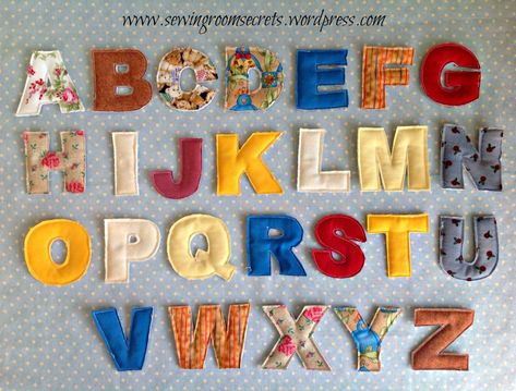 Fabric Alphabet Letters, Diy Alphabet Letters, Sewing Letters, Fabric Alphabet, Alphabet Quilt, Abc Patterns, Quick Sew, Applique Letters, Applique Stitches