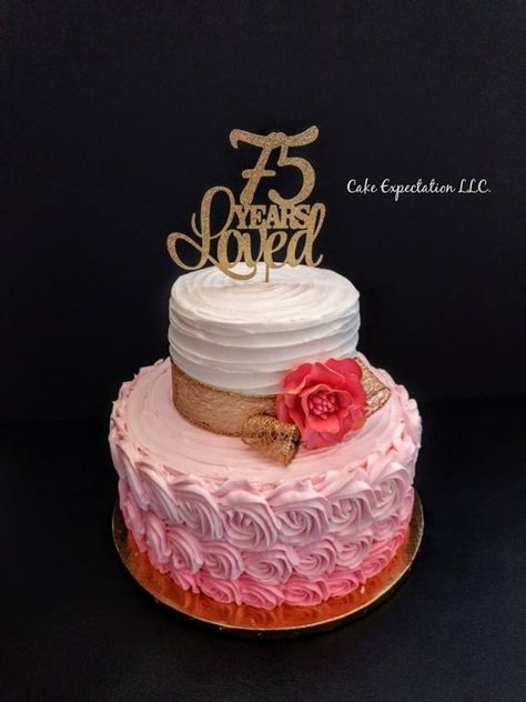 75th Birthday Cake Rosettes Birthday Cake For 75 Woman, 75th Bday Cake For Mom, Cake Ideas For 75th Birthday, 75th Birthday Cakes For Mom, 75th Birthday Cupcakes, 75th Birthday Ideas For Mom Cake, Birthday Cake For Women Gold, 75 Birthday Cake For Women, 75 Th Birthday Cake