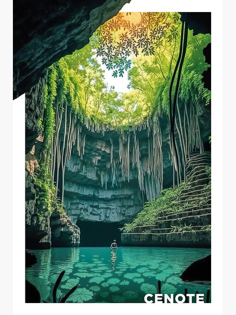 Mexican Cenotes, Cenote Mexico, Cenotes Mexico, Mexico Art, Architectural Inspiration, Botanical Art, Beautiful Places, Turning, Around The Worlds