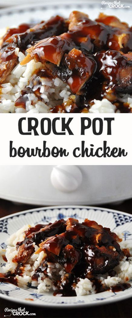 This Crock Pot Bourbon Chicken is easy and delicious with a sauce everyone loves! Crock Pot Bourbon Chicken, Slow Cooker Kip, Bourbon Chicken Crockpot, Bourbon Chicken Recipe, Crock Pot Food, Bourbon Chicken, Diner Recept, Chicken Entrees, Pot Luck