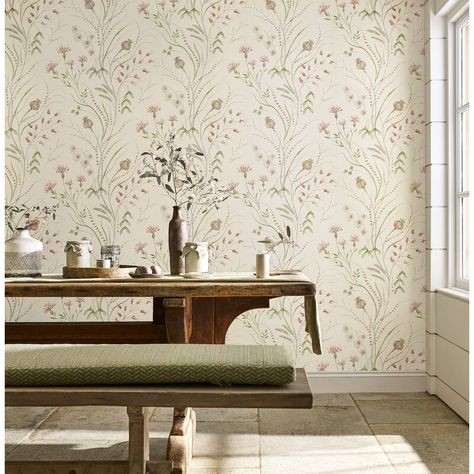 Sanderson Summer Harvest Wallpaper | Perigold Harvest Wallpaper, Floral Design Wallpaper, Nautical Chic, Summer Harvest, British Countryside, Wallpaper Direct, Bathroom Wallpaper, Pierre Frey, Summer Wallpaper