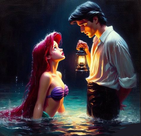 Ariel And Prince Eric, Disney Female Characters, Ariel And Eric, Disney Romance, Ariel Eric, Animation Disney, Ariel Disney, Favorite Disney Princess, Disney Cartoon Characters