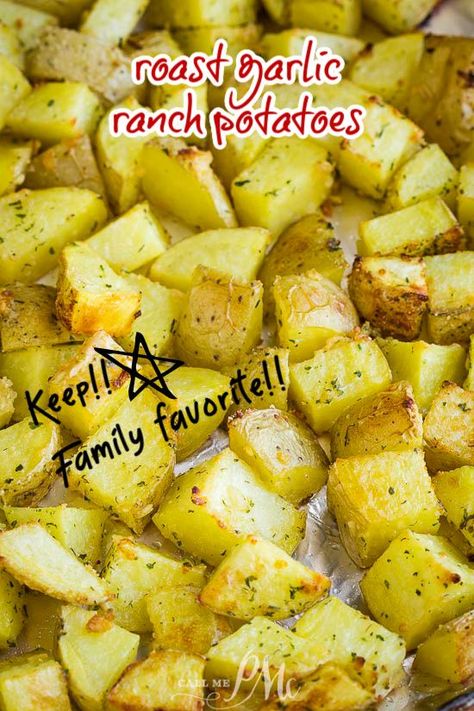 American Potatoes, Roasted Ranch Potatoes, Ranch Potato Recipes, Yummy Potatoes, Garlic Ranch, Thanksgiving Dinner Ideas, Roast Garlic, Steamed Potatoes, Ranch Potatoes